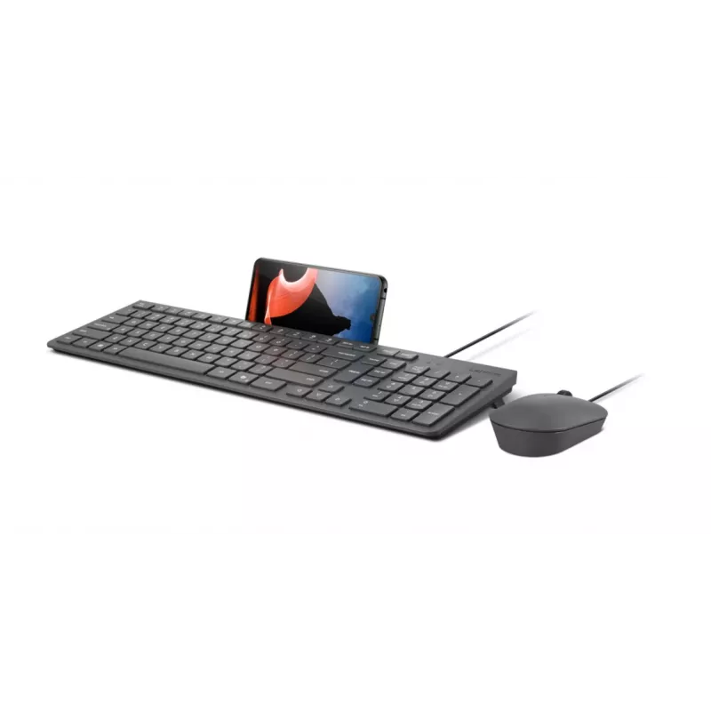 Laidinės klaviatūros ir pelės rinkinys „Lenovo 310“ (US English) – pilno dydžio klaviatūra, 1,8 m laidas, 2000 DPI optinė abiem rankoms tinkama pelė
