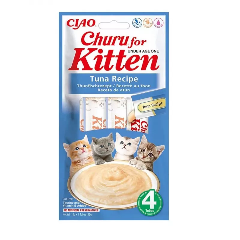 INABA Churu kačiukams tuno receptas - skanėstai katėms - 4x14g