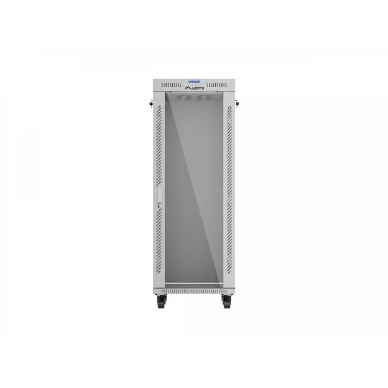LANBERG 19 colių 32U stovintis stovas-spinta 600×600 mm pilka su perforuotomis durimis ir LCD (plokščia pakuotė)