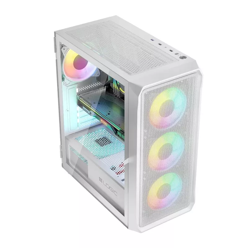 Logic PORTOS ARGB MINIDI USB 3.0 korpusas baltas