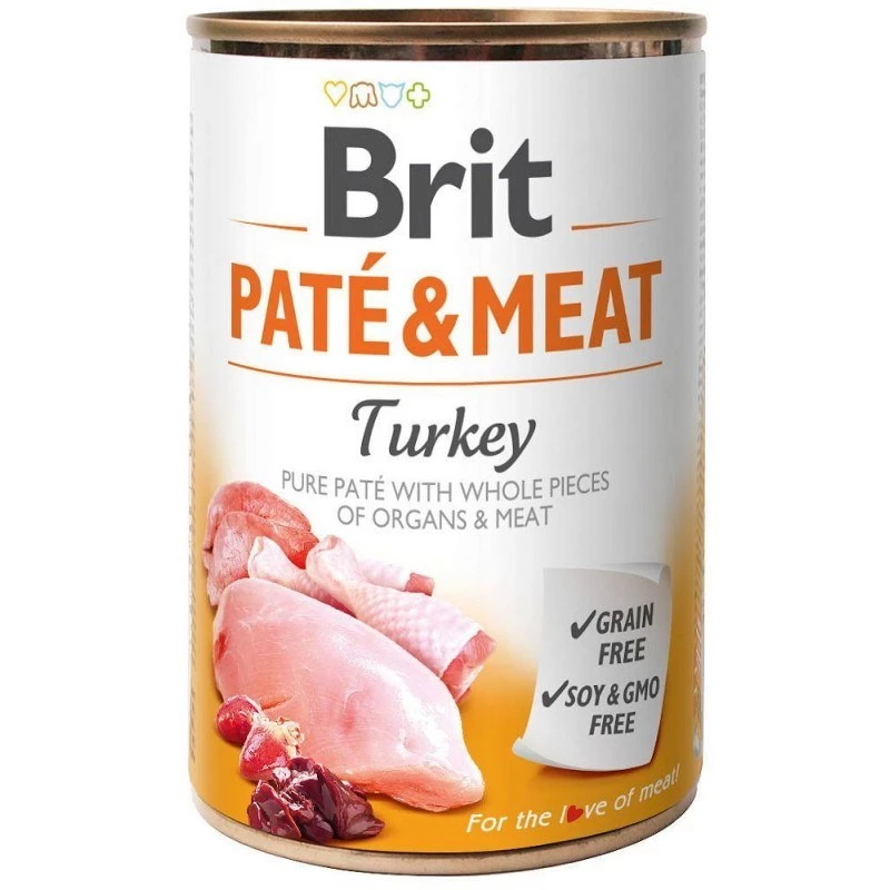 BRIT Paté & Meat with Turkey - šlapias šunų maistas - 400g