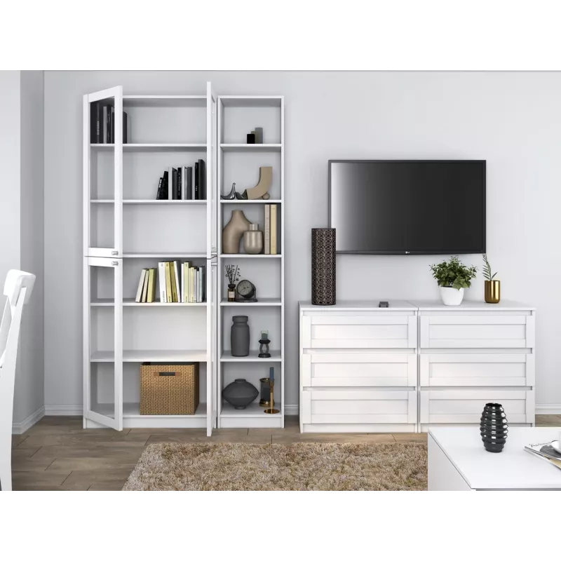 Vitrina top e shop W40 PAFOS BIA — balta medžio drožlių plokštė, 290×400×2000 mm