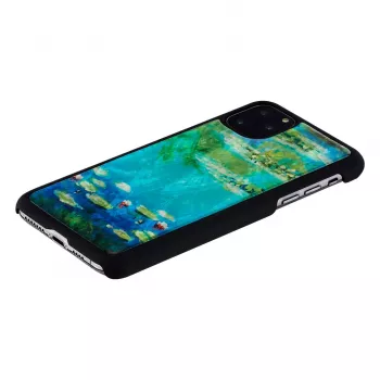 Telefono dėklas iKins, skirtas iPhone 11 Pro Max — vandens lelijų dizainas, juodas