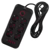 Maitinimo lizdas MACLEAN MCE391 B – 6 lizdai, 4×USB-A + 1×USB-C, 110–240V, 2500W, 3 m kabelis, juodas