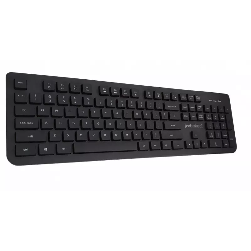 USB multimedijos klaviatūra Rebeltec RBLKLA00042 — pilno dydžio, juoda