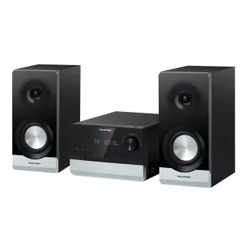 Namų garso mikrosistema BLAUPUNKT MS40.2BT — 2×50 W RMS, Bluetooth, CD, USB, HDMI ARC, optinis įėjimas, LED ekranas (juoda)