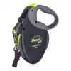 Ištraukiamas pavadėlis Flexi NEON GIANT M — 8 m juostinis pavadėlis, maks. apkrova 25 kg, ergonomiška rankena, juoda/geltona