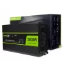 Automobilinis inverteris Green Cell INV21 6000 W, 24V nuolatinės srovės į kintamąją, 230V išvestis, 2x USB PD, aktyvus aušinimas, nuimamos nuolatinės srovės jungtys, juoda