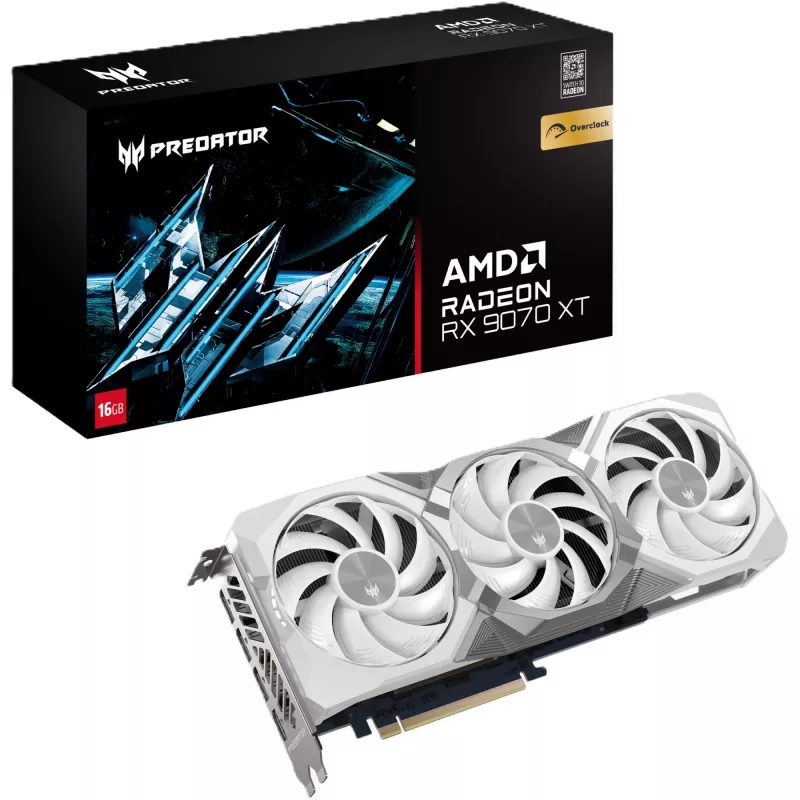 Acer Predator BiFrost Radeon RX 9070 XT OC 16GB balta vaizdo plokštė