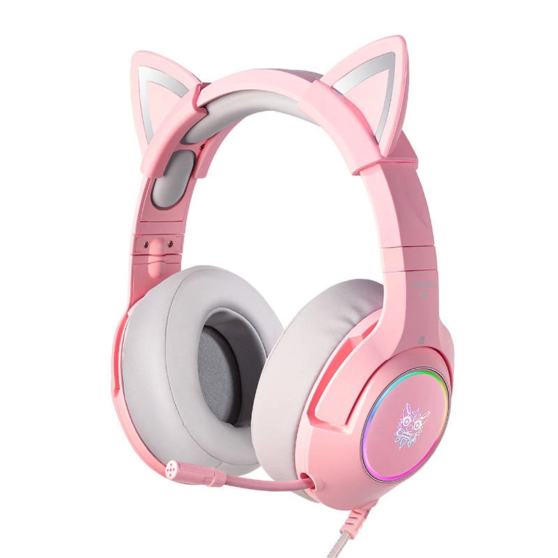 Ausinės Onikuma K9 Pink RGB Gaming Headphones