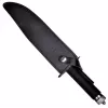 Fiksuotas išgyvenimo peilis cinema classic CC-H2 — 400 mm bendras ilgis, 250 mm plieninė geležtė, lygi ir dantyta, juoda rankena, su odinėmis makštimis