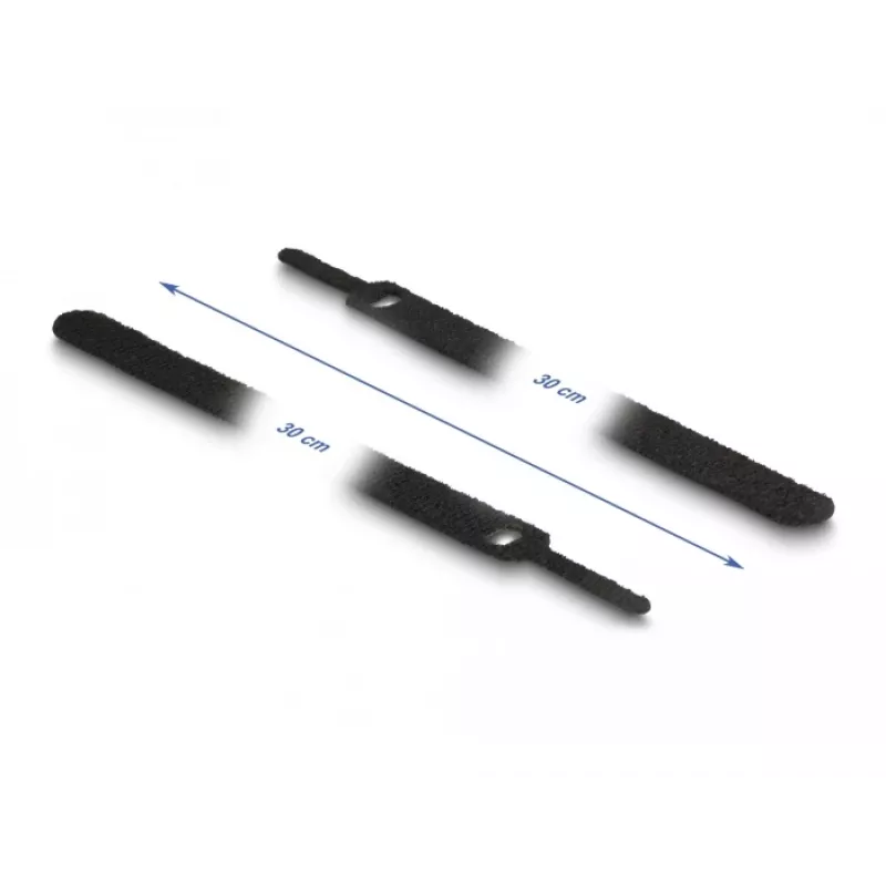 Užkabinimo ir kilpos kabelių juosta DeLOCK 19075 300x12mm juoda 10 vienetų