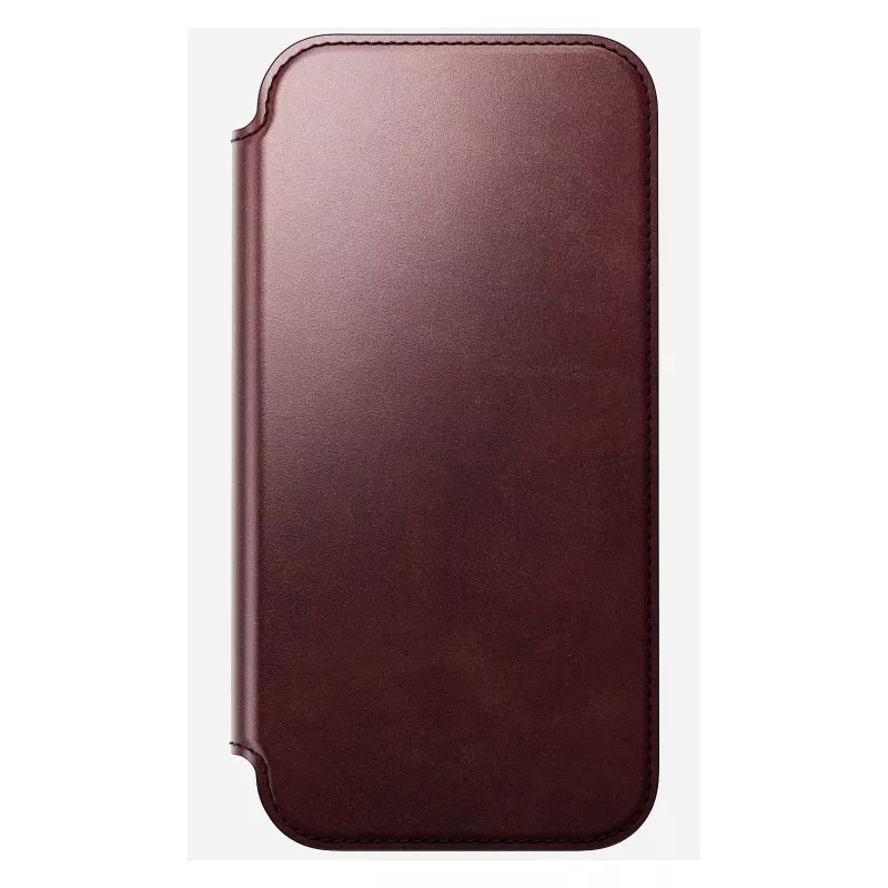 Mobiliojo telefono dėklas Nomad Modern Leather Folio, skirtas iPhone 17 Pro Max — oda, TPU, PC, aliuminis, bordo, 16 cm (6,3 colio)