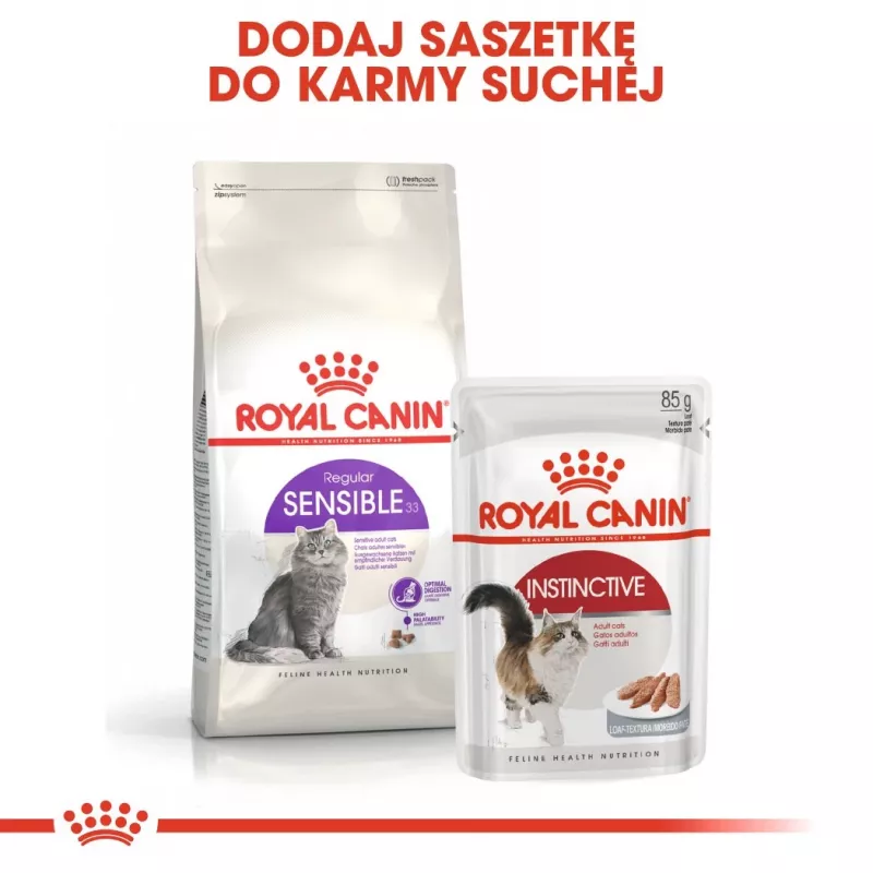 Sausas kačių maistas Royal Canin Sensible 33 Adult, 10 kg — vištiena, 33% baltymų, šlapimo takų kontrolė