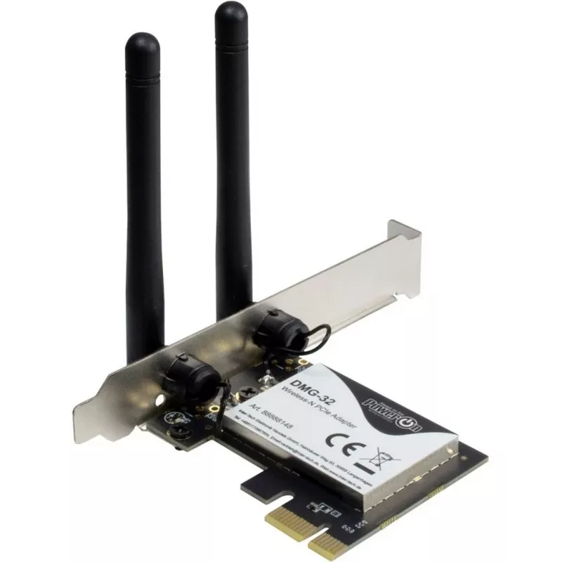 Inter-Tech DMG-32 - Integruotas - Belaidis - PCI Express - Wi-Fi - 650 Mbit/s - Juoda - Sidabrinė (88888148)