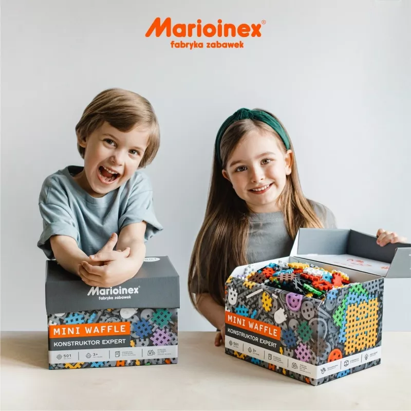 Žaislinis konstruktorius Marioinex Blocks mini Waffle Expert — 100 detalių, įvairiaspalvis, amžius 3+