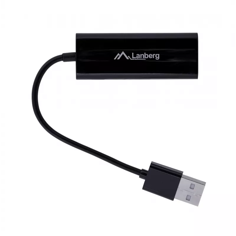 Tinklo sąsajos plokštė LANBERG NC-0100-01 USB 10 Gbit/s, karštas keitimas, kabelis 0,15 m, juoda