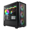 Montech X5M (B) Micro Tower PC korpusas — Micro‑ATX/Mini‑ITX, 3x120mm priekyje, 1x120mm gale, palaiko ATX PSU, 2x3.5 colio + 4x2.5 colio, juoda