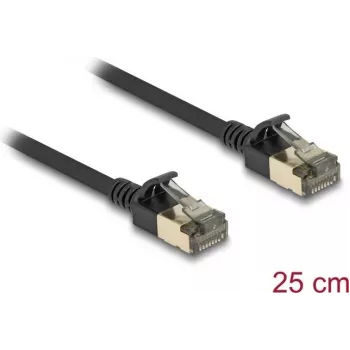 Tinklo kabelis DeLOCK RJ45 Cat.8.1 0,25 m juodas
