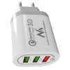 Sieninis įkroviklis MACLEAN MCE479W — 3 prievadų USB greitasis įkroviklis, 18W bendra galia