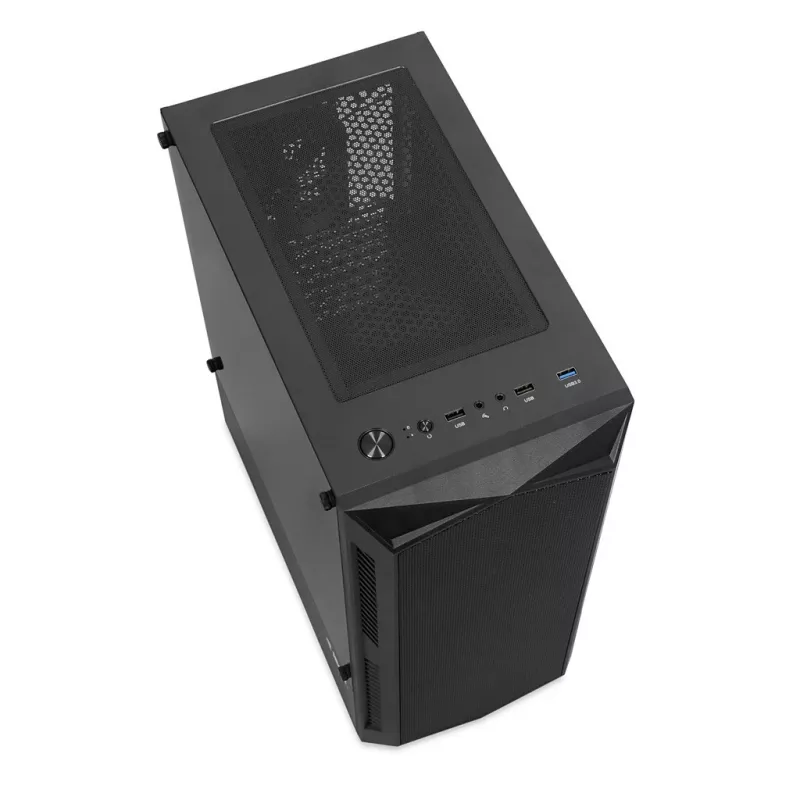 PC korpusas IBOX LUPUS 27 Midi Tower ATX, grūdintas stiklas, RGB, 455×200×380 mm, palaiko ATX, GPU iki 32 cm