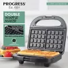 Dviguba vaflinė Progress EK5852PVDE — dvigubos plokštės, nelimpanti danga, reguliuojama temperatūra