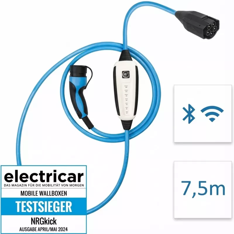Įkrovimo stotelė NRGkick 32A Pure su GSM, GPS, WLAN ir 7,5 m kabeliu
