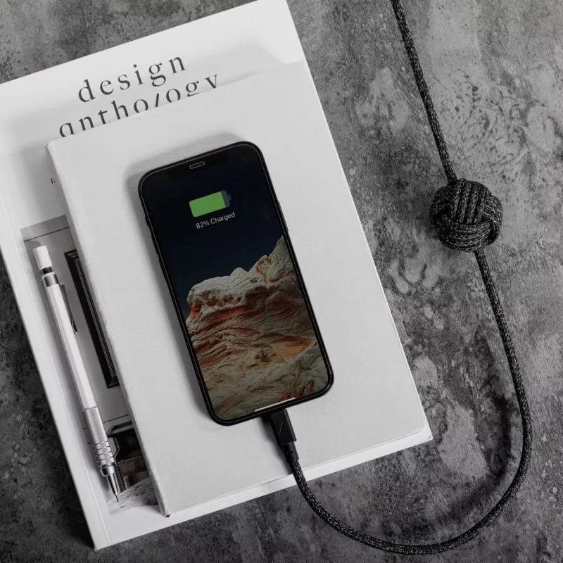 USB-C į Lightning laidas Native Union Night kabelis 3 m — juoda/pilka, 3 m ilgis
