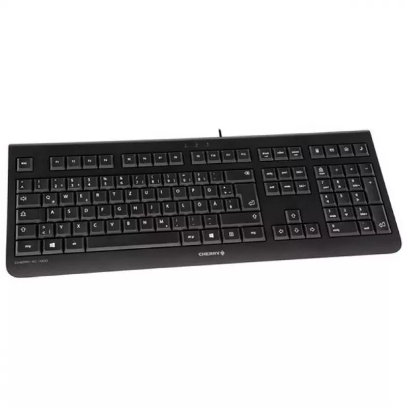 CHERRY KC 1000 klaviatūra, skirta biurui, USB, QWERTY, ispaniška, juoda