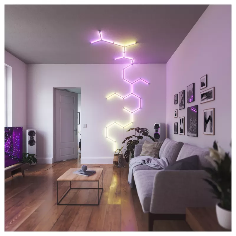 Apšvietimo jungtis Nanoleaf Flex — balta, 0,24 m laidas, pakuotėje 3 vnt.