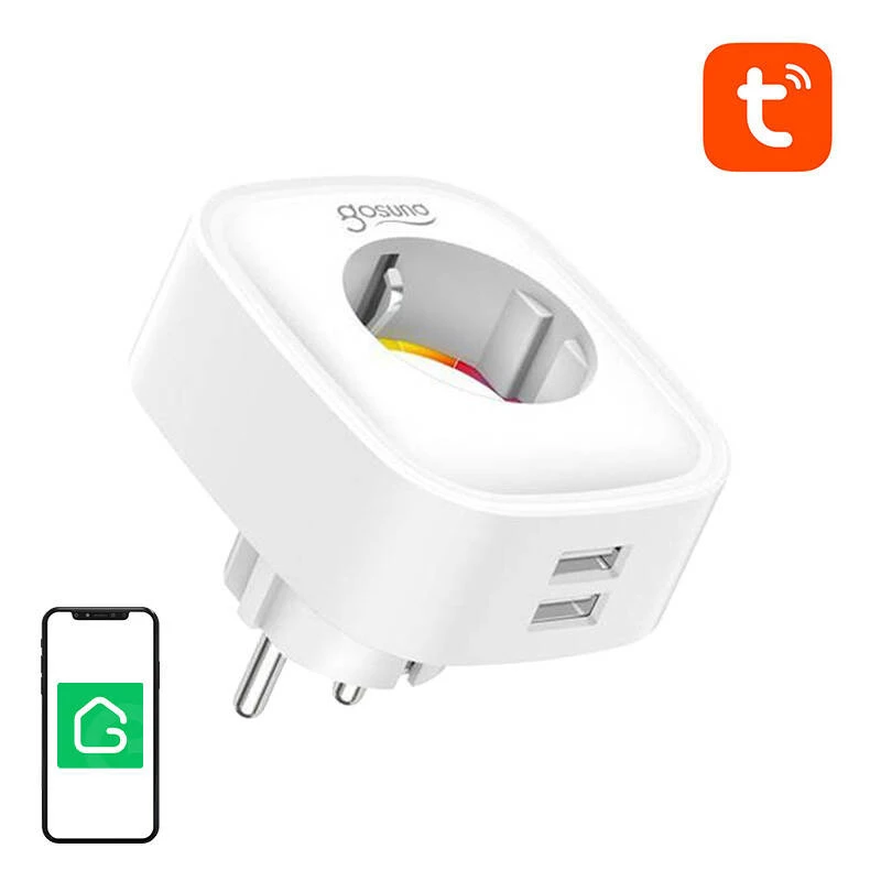 Išmanusis kištukas WiFi Gosund SP112 2xUSB, 16A, Tuya