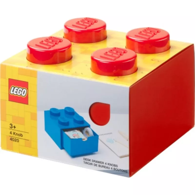 LEGO stalo stalčius 4, dėžutė raudona, su stud'ais