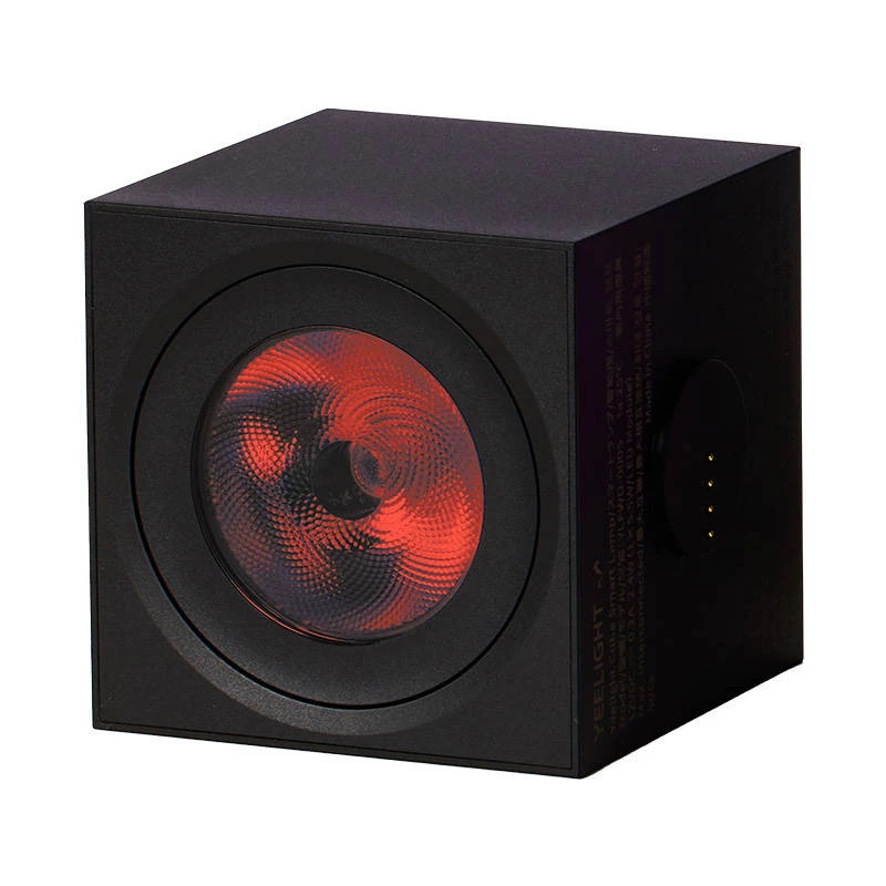 Išmanioji stalo lempa Yeelight Cube — įvairiaspalvė, Wi‑Fi/Bluetooth, 2,4 GHz, Bluetooth 5.0, AC 100–240 V, 1,5 m laidas, juoda