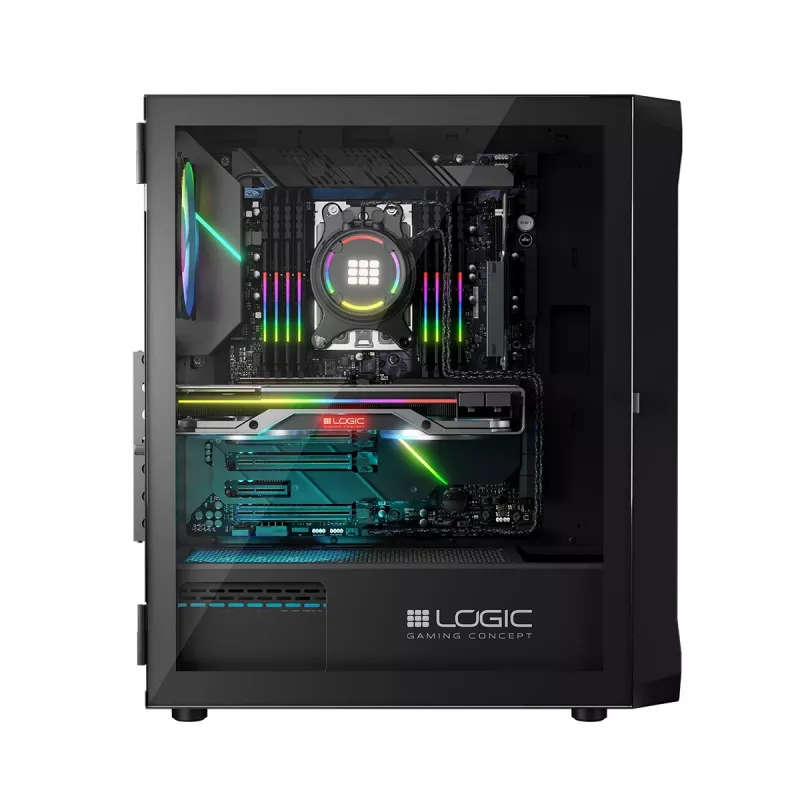 Kompiuterio korpusas Logic Concept Portos ARGB ATX juodas