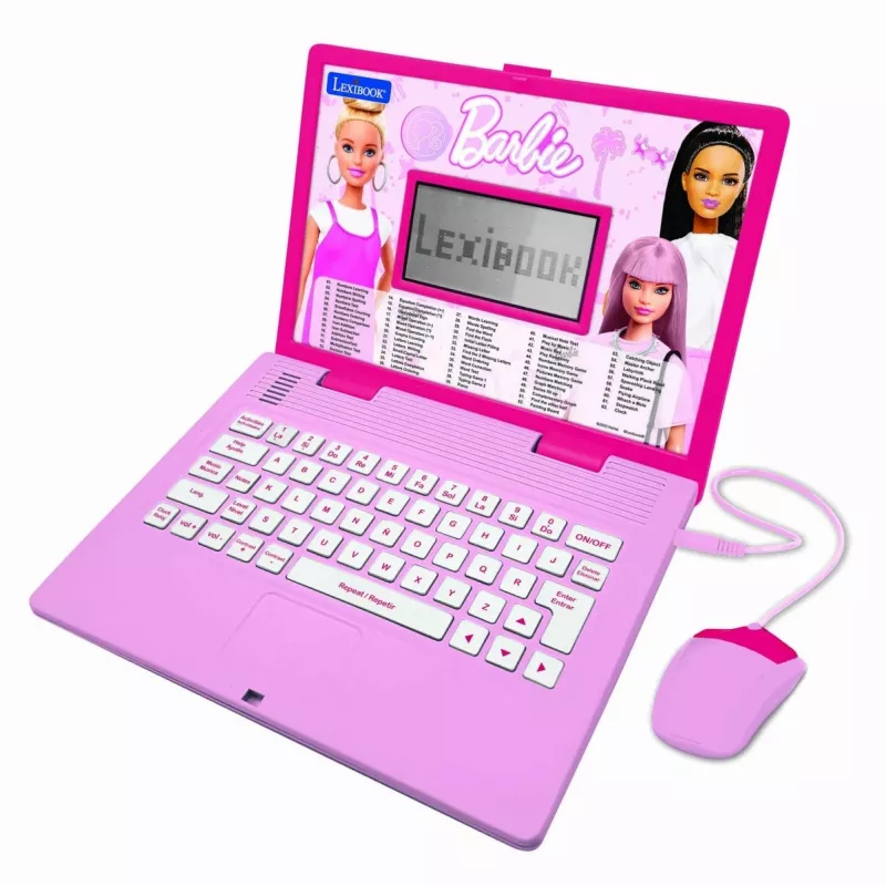 Dvikalbis mokomasis vaikų nešiojamas kompiuteris Lexibook Barbie JC598BBi17
