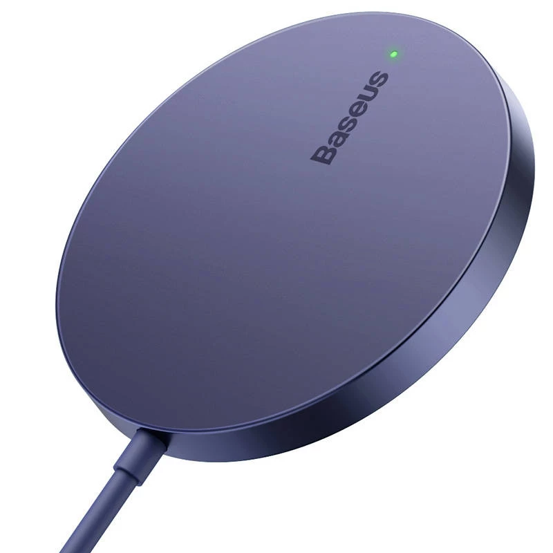 Belaidis įkroviklis Baseus Simple Mini3 15W USB-C, violetinis — kompaktiškas Qi įkrovimo pagrindas