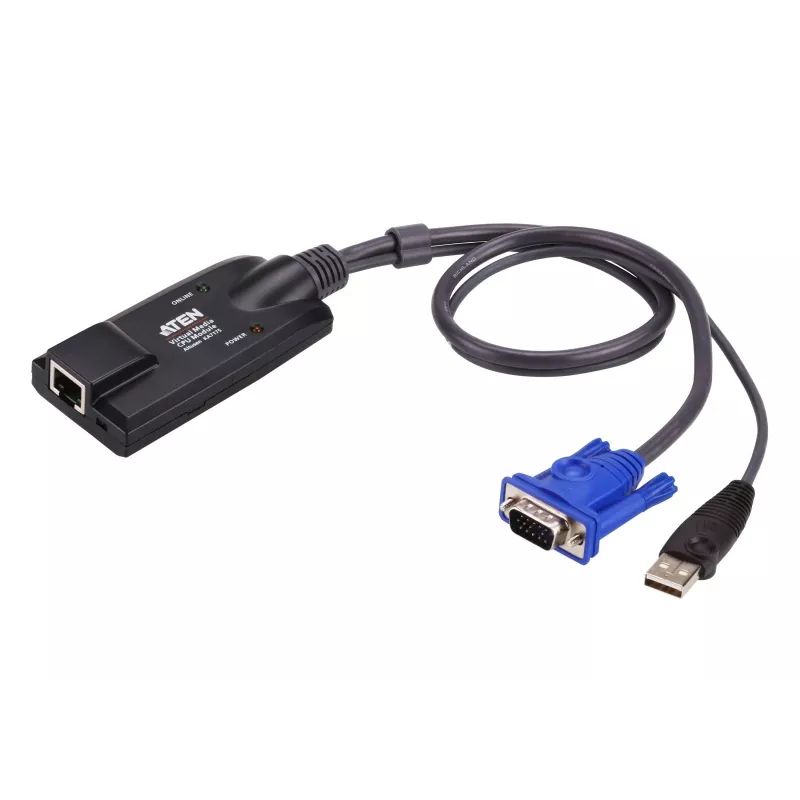 ATEN USB į VGA per Cat5e/6 KVM adapterio laidas (CPU modulis), su virtualios laikmenos palaikymu