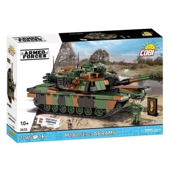 Konstruktorius Cobi M1A2 SEPV3 Abrams modelis su 1065 kaladėlėmis