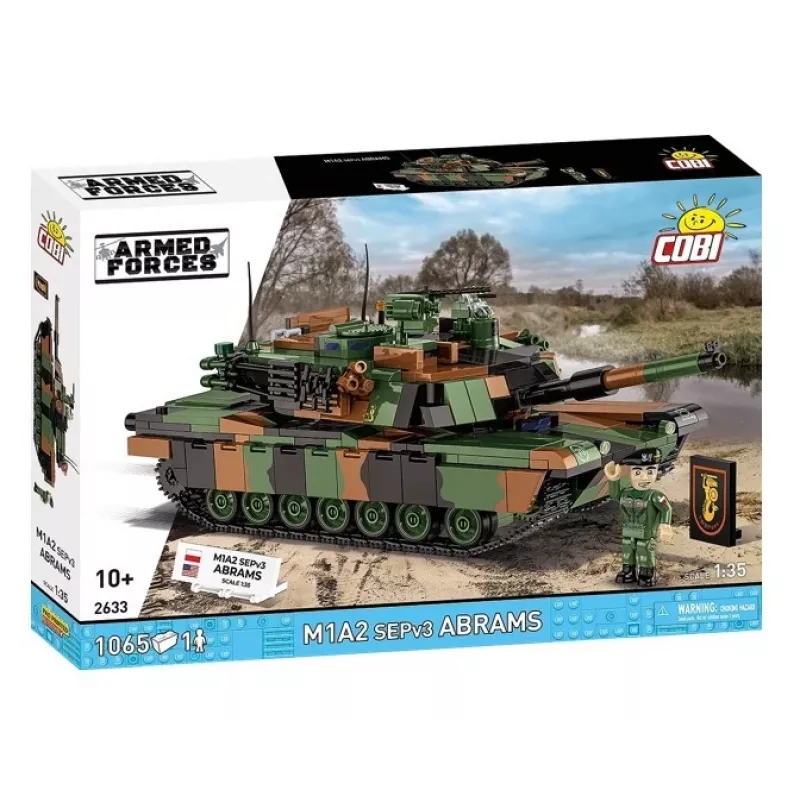 Konstruktorius Cobi M1A2 SEPV3 Abrams modelis su 1065 kaladėlėmis