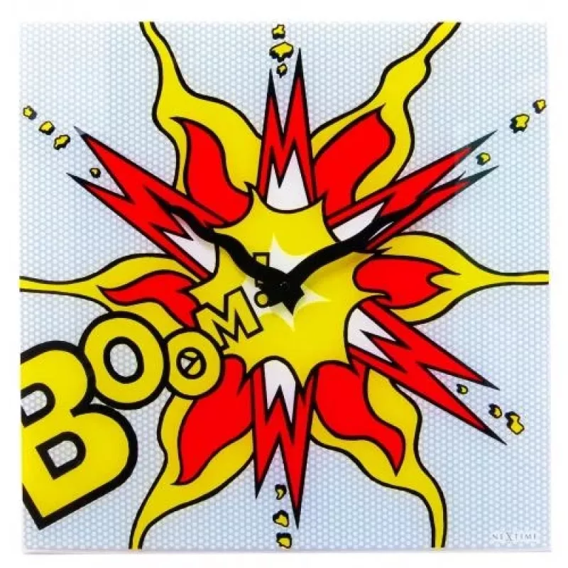 NeXtime klok 8173 Boom, 43x43 cm, sieninis, raudona/geltona/baltas