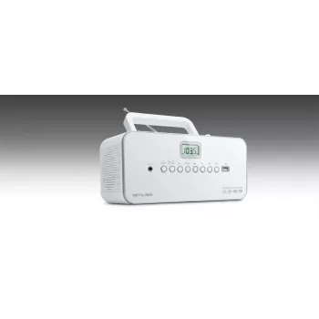 Nešiojama stereosistema Muse M-28RDW — CD/MP3 grotuvas, FM/MW imtuvas, 3W RMS, balta, 1,4 kg