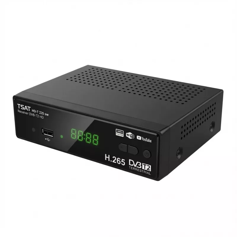 Antžeminis HD imtuvas TECHNISAT TechniSat HD-T 225 Terrestrial Juoda, DVB-T/T2, H.265/HEVC, 1 imtuvas