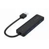 USB šakotuvas Gembird 4 prievadų USB 3.1 (Gen 1) — 4 prievadai, USB 3.2 Gen 1 Type-A, 5V/2.1A, 109×30×10 mm, juoda