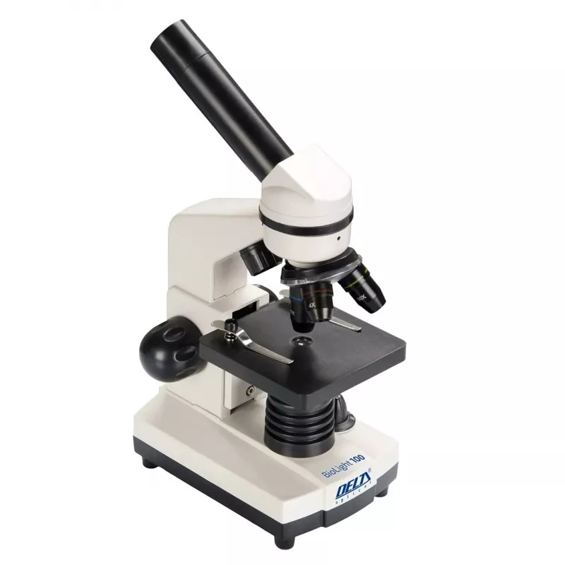 Sudėtinis optinis mikroskopas Deltaoptical DO-3210 — monokuliarinis, 3 achromatiniai objektyvai, LED apšvietimas, 40–400×, 45° palinkusi sukama galvutė