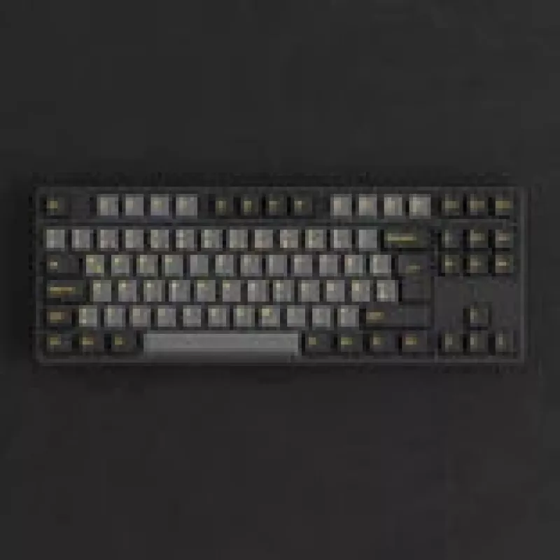 Mechaninė žaidimų klaviatūra AKKO Juoda & Gold 5087S, Akko V3 Cream Geltona Pro jungikliai, RGB apšvietimas