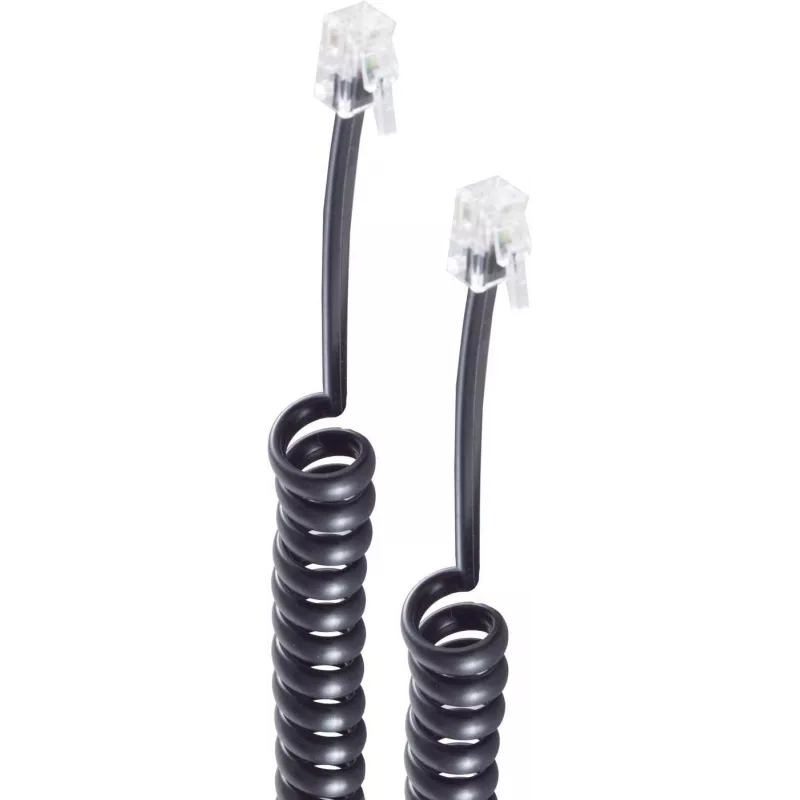 shiverpeaks ®-BASIC-S-Telefoninio ragelio spiralinis laidas-Laidas 2x 4P4C, Balta, 4,0m (BS70134)