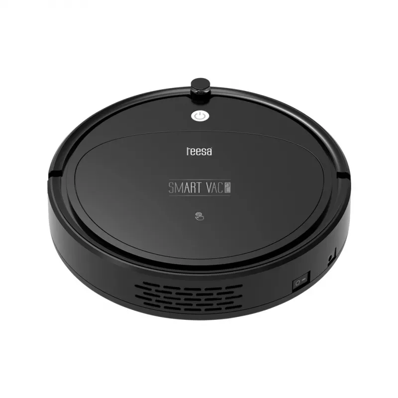 Robot vacuumeris TEESA Smart VAC 2 — apvalus, juodas, 1000 Pa siurbimo galia, 9,6 V/2000 mAh Li baterija, 0,2 L dulkių talpykla, Wi‑Fi, automatinis grįžimas