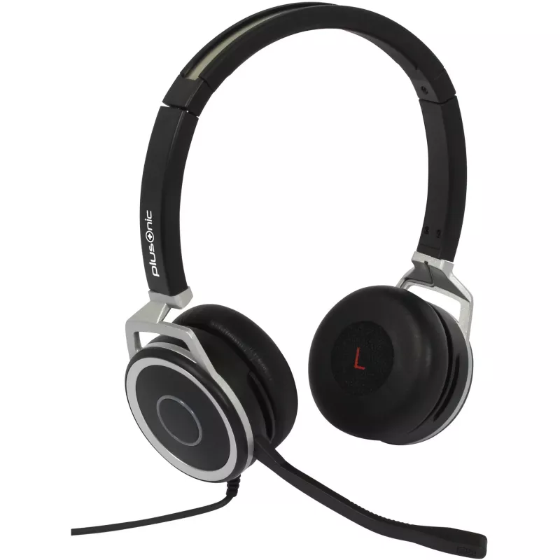 Laidinės dvigubos verslo ausinės Plusonic 15.2P su USB ir 3,5 mm jungtimis, modelis 6208-15.2P