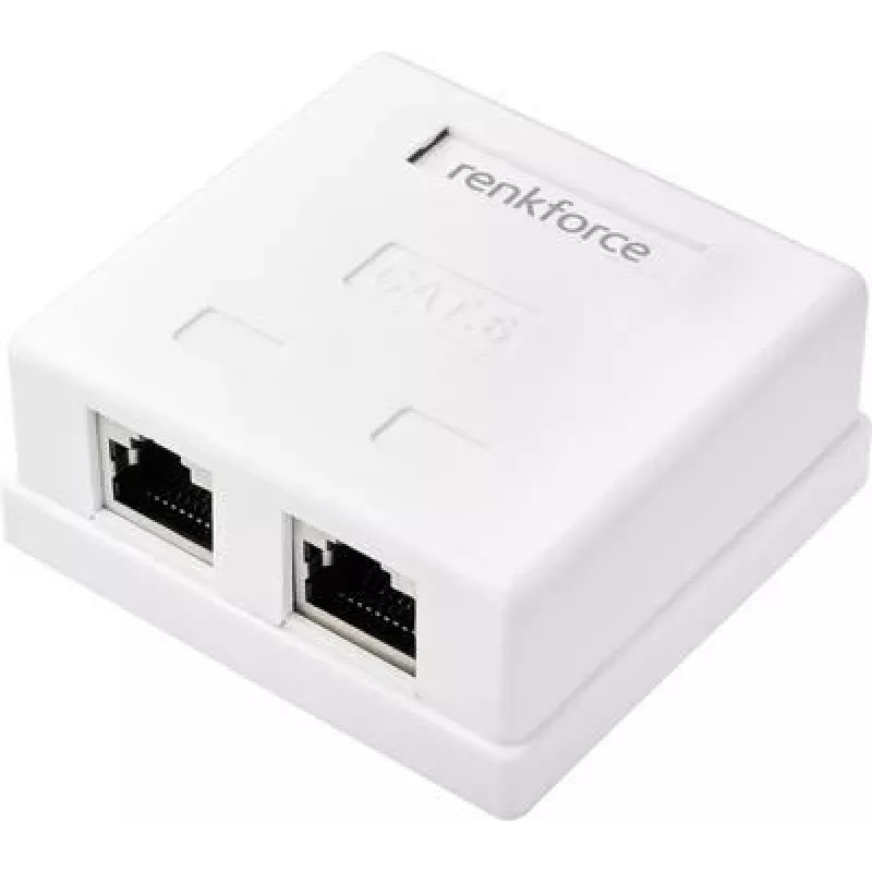 Renkforce tinklo adapteris paviršiniam montavimui CAT 6 2 prievadų baltas (RF-4540914)