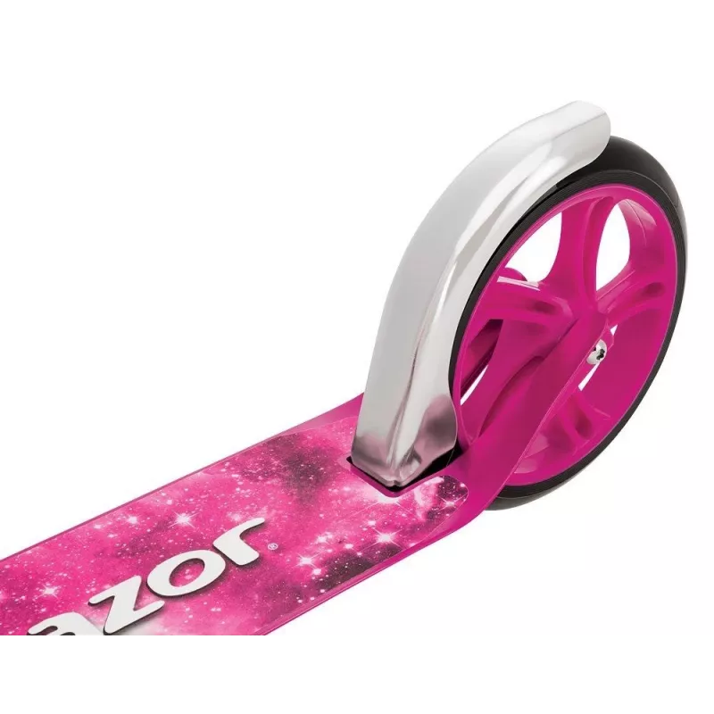 Paspirtukas „Razor A5 Lux“ — aliuminis sulankstomas, 20 cm poliuretano ratai, reguliuojamas vairas, maks. apkrova 100 kg, rožinis